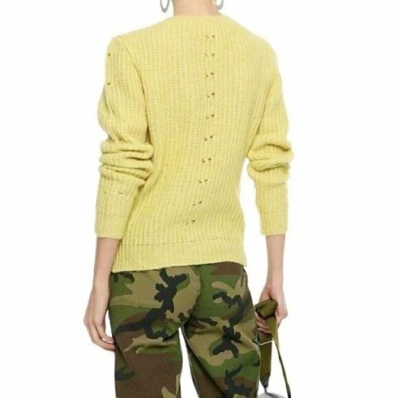 NWT  Anine Bing Sweater, Sunny Ribbed Alpaca-blend Sweater Lime Green (Yellow) - Picture 15 of 15